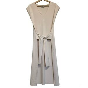 Charli London Vedene Knit Tie Waist Dress Cream Size M